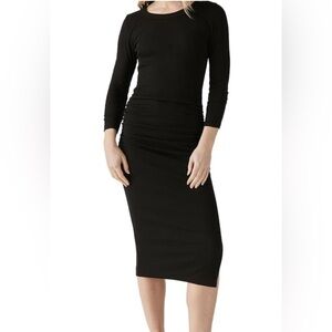 Michael Stars Christina ultra rib long sleeve midi dress.